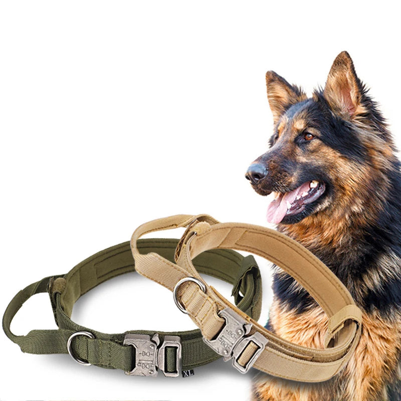 Coleiras e Guias para Cães Pets, Material de Nylon, Coleira Refletiva Durável, Coleira Tática para Treinamento de Pets
