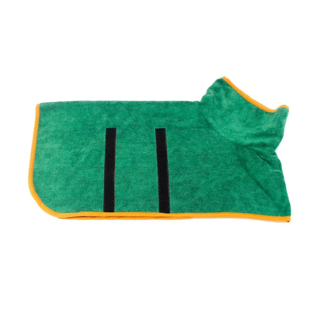 Pet Robe Coat with Secure Fit Super Absorbent Microfiber Dog Bathrobe Towel Wrap for Small Medium Pets Adjustable Waist for Dogs