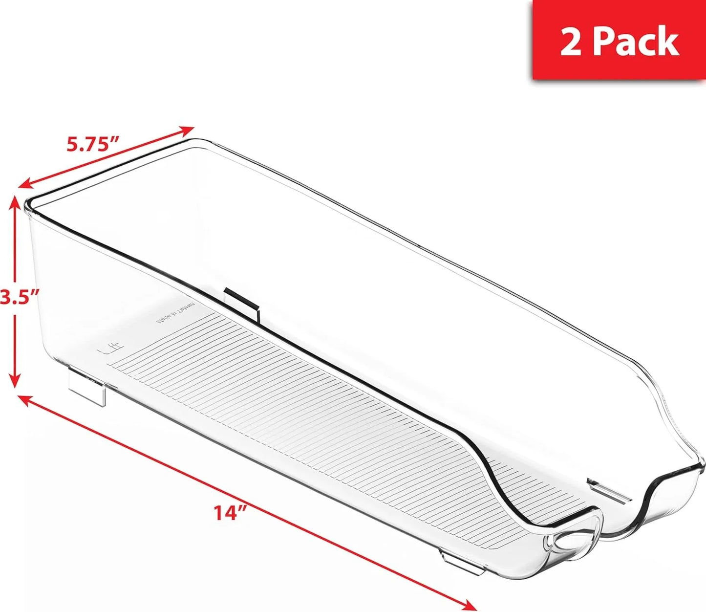 plastic box Simple Houseware Soda Can Organizer for Pantry / Refrigerator, Clear, Set of 2 storage box storage organizer