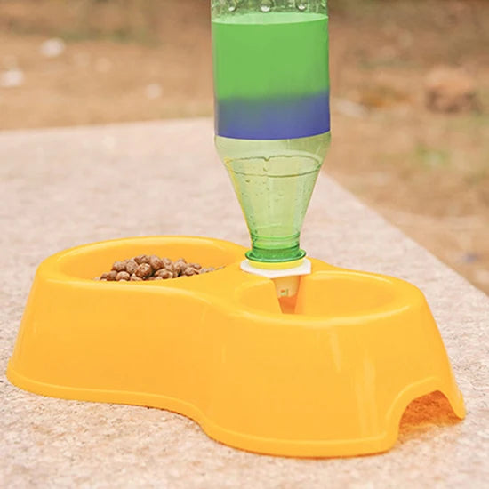 Pet Bowl Automatic Feeder Dog Cat Food Bowl with Water Dispenser Double Bowl Drinking Raised Stand Dish Bowls with Pet Supplies