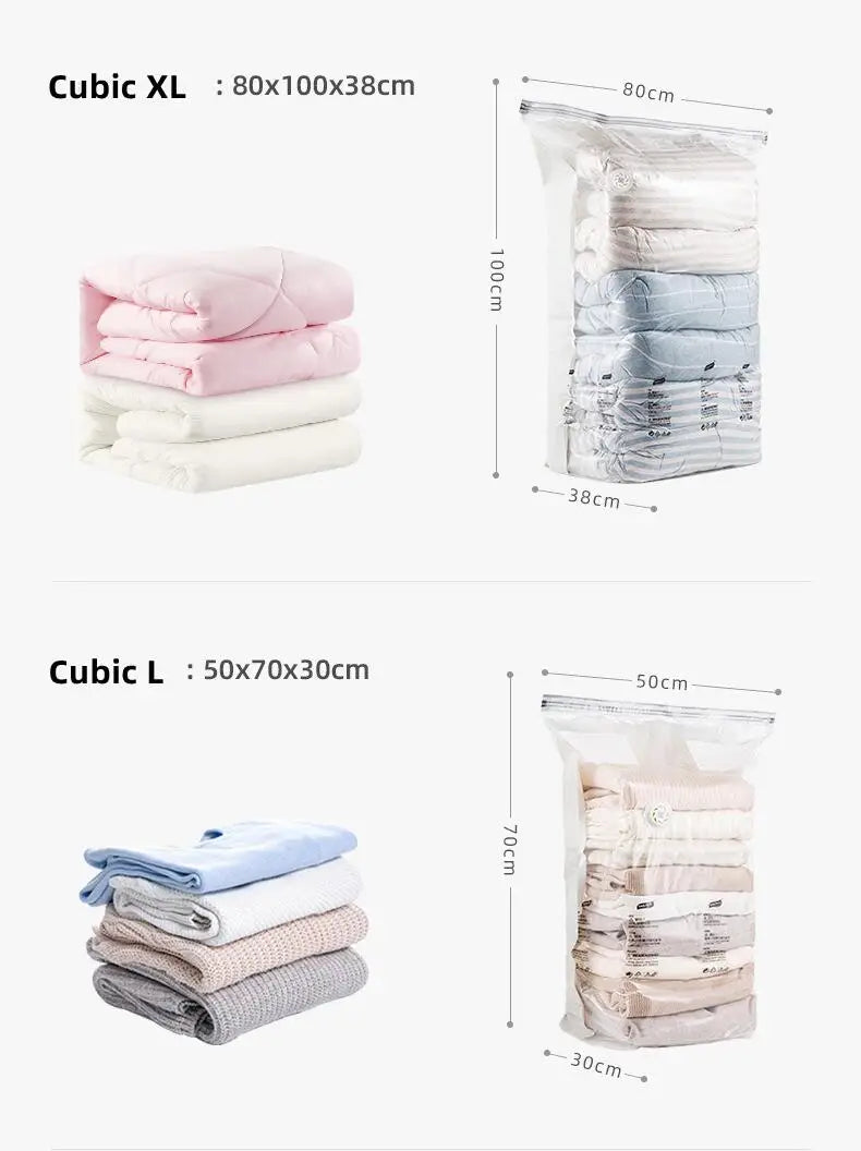 New Patented Vacuum Bags Large Plastic Storage Bags for Storing Clothes Blankets Compression Empty Bag Covers Travel Accessories