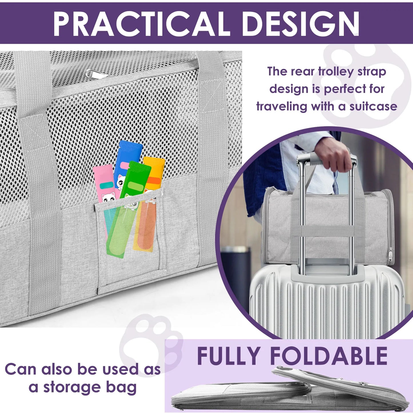 Pet Carrier Oxford Cloth Cat Carrier Bag Breathable Dog Carrier Foldable Pet Carrier Cage Lightweight Dog Carrier Bag