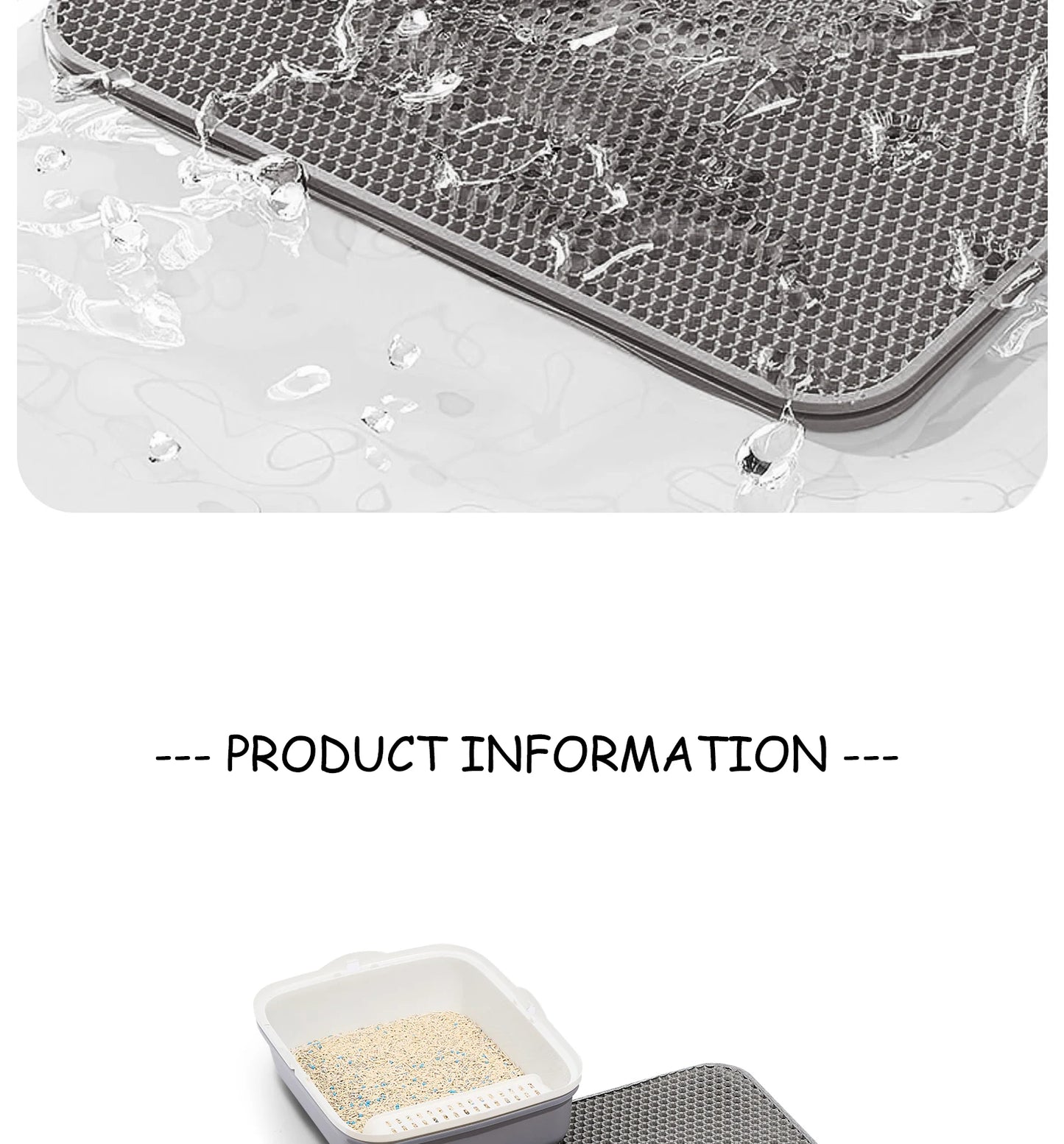 Large Waterproof Cat Litter Mat Double Layer Non-Slip Washable Pet Litter Box Mat Durable Sand Trapper Easy Clean
