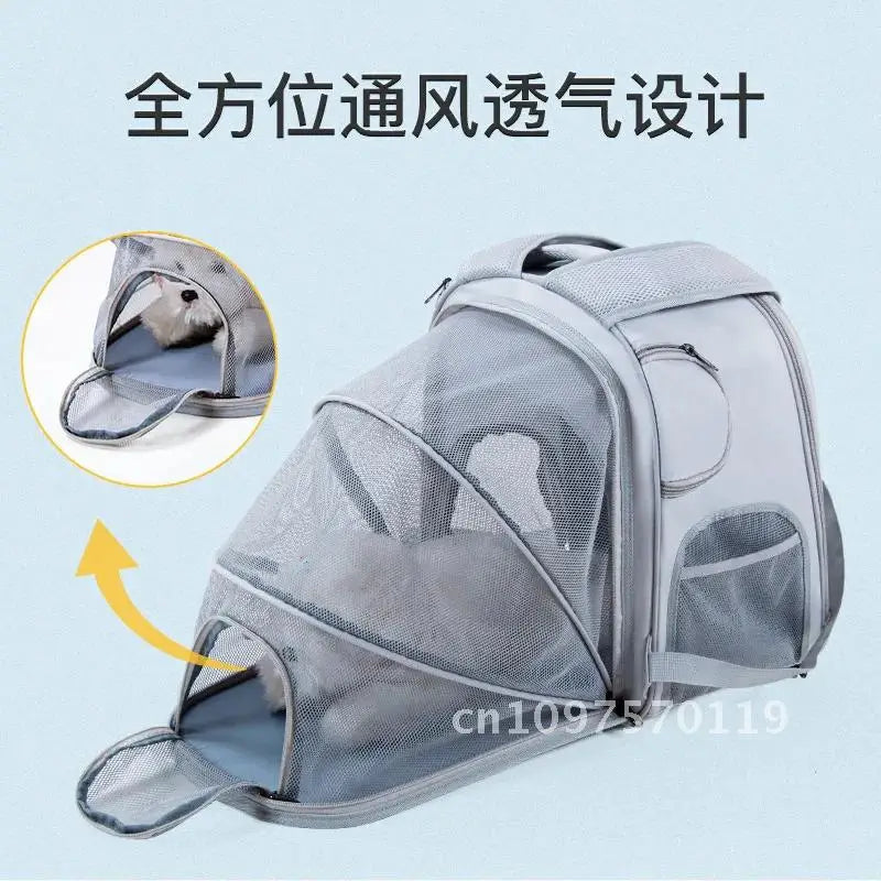 Pet Supplies Cat Backpack Breathable Foldable Bag Puppy Outdoor Capacity Use Walk Cage Pet Expandable Travel Large