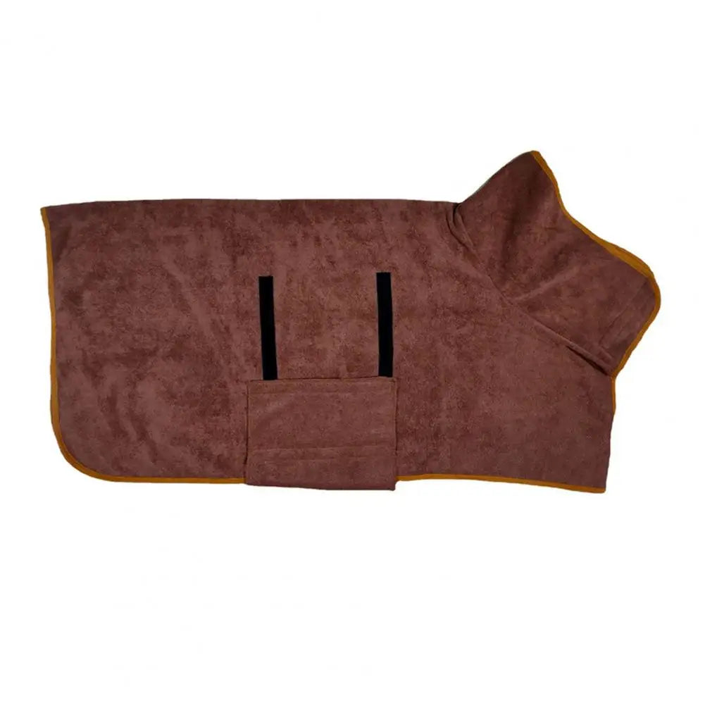 Pet Robe Coat with Secure Fit Super Absorbent Microfiber Dog Bathrobe Towel Wrap for Small Medium Pets Adjustable Waist for Dogs