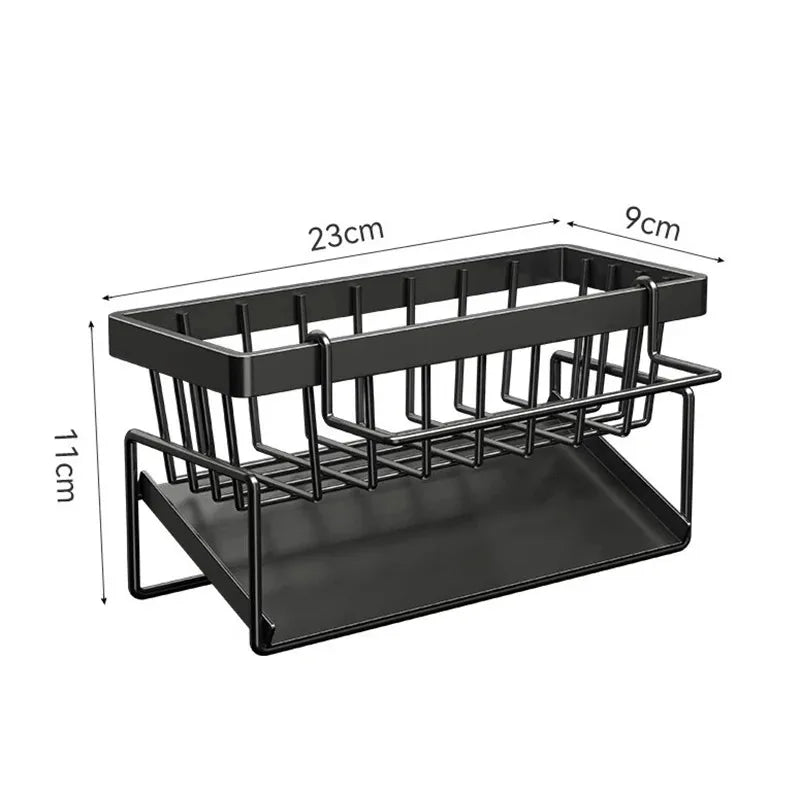 Kitchen Sink Drain Rack Organizer Stainless Steel Self-draining Sink Shelf Soap Sponge Holder Dishcloth Towel Rack filter baske