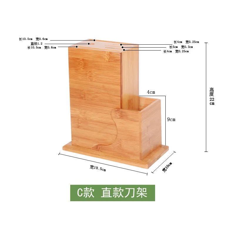 Wood Kitchen Knife Holder Bamboo Scissors Chopsticks Gadget Storage Shelf Rack Knife Block Stand Organizer Accessories WY804