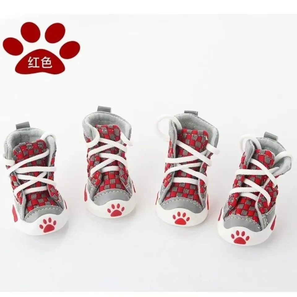 New Dog Shoes Teddy Bears Soft Sole Shoes Small Dog Puppy Anti Drop Breathable Shoe Set of 4 Summer Pet Shoes