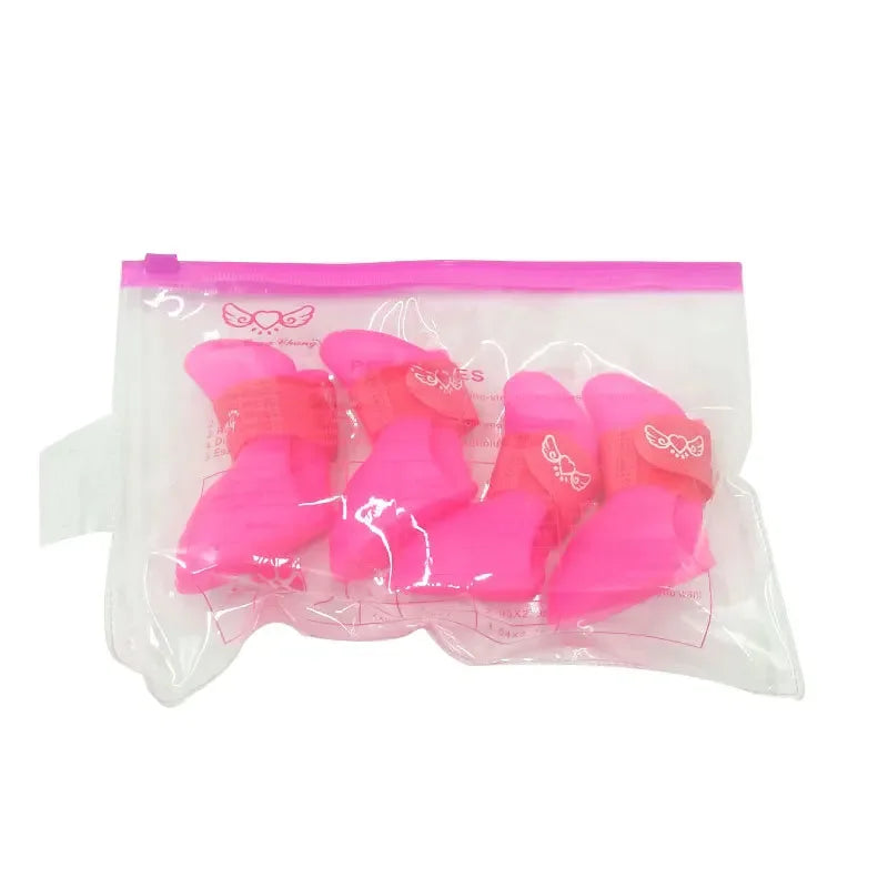 Pet silicone rain shoes anti-dirty non-slip waterproof dog shoes soft bottom footwear small dogs cats teddy Shoes