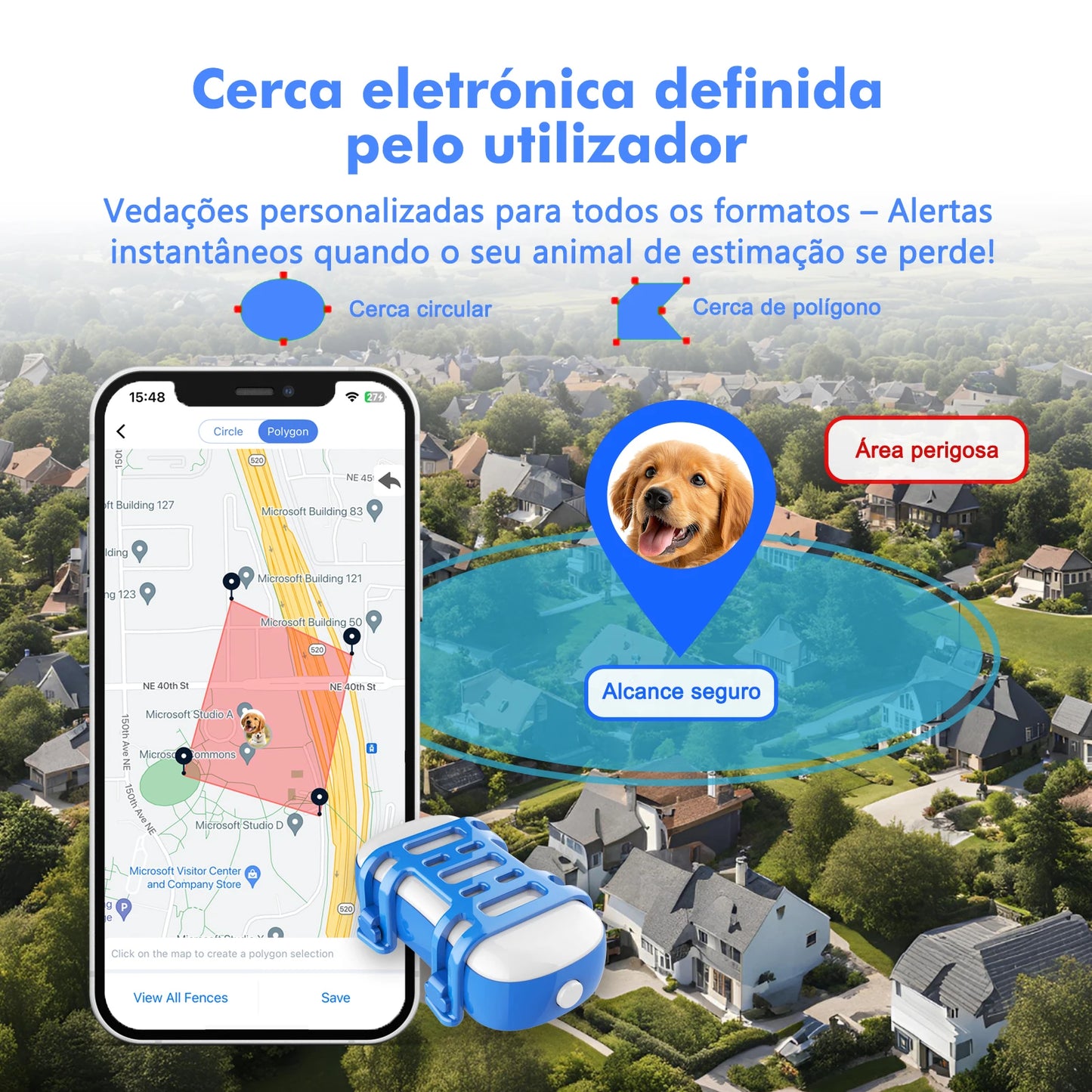 4G Dog Cat GPS Tracker for Pets - Waterproof Smart Locator with App, Live Tracking & Light/Sound Search, Free Trial Included