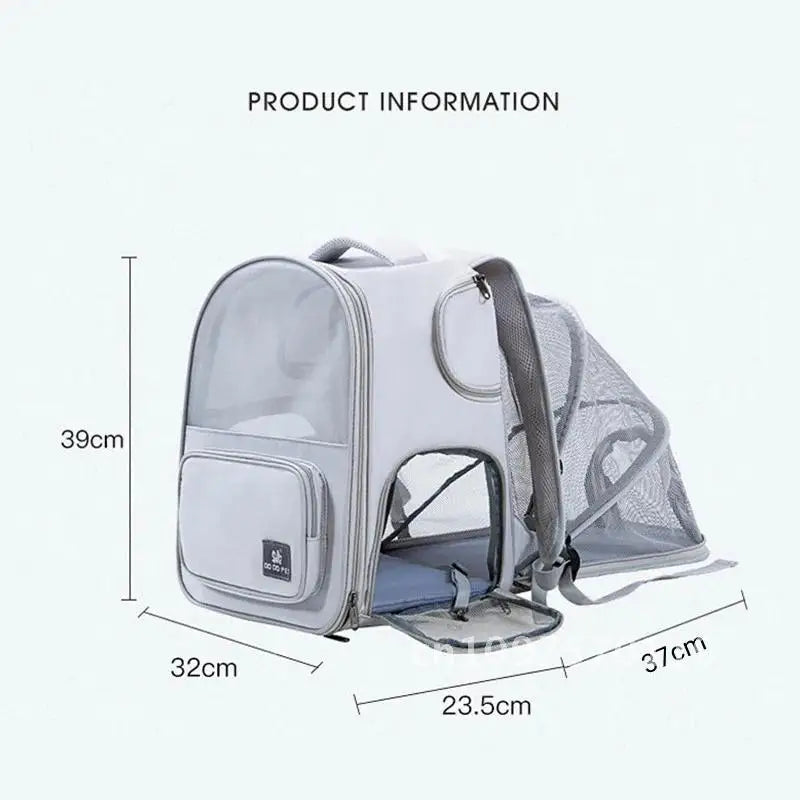 Pet Supplies Cat Backpack Breathable Foldable Bag Puppy Outdoor Capacity Use Walk Cage Pet Expandable Travel Large