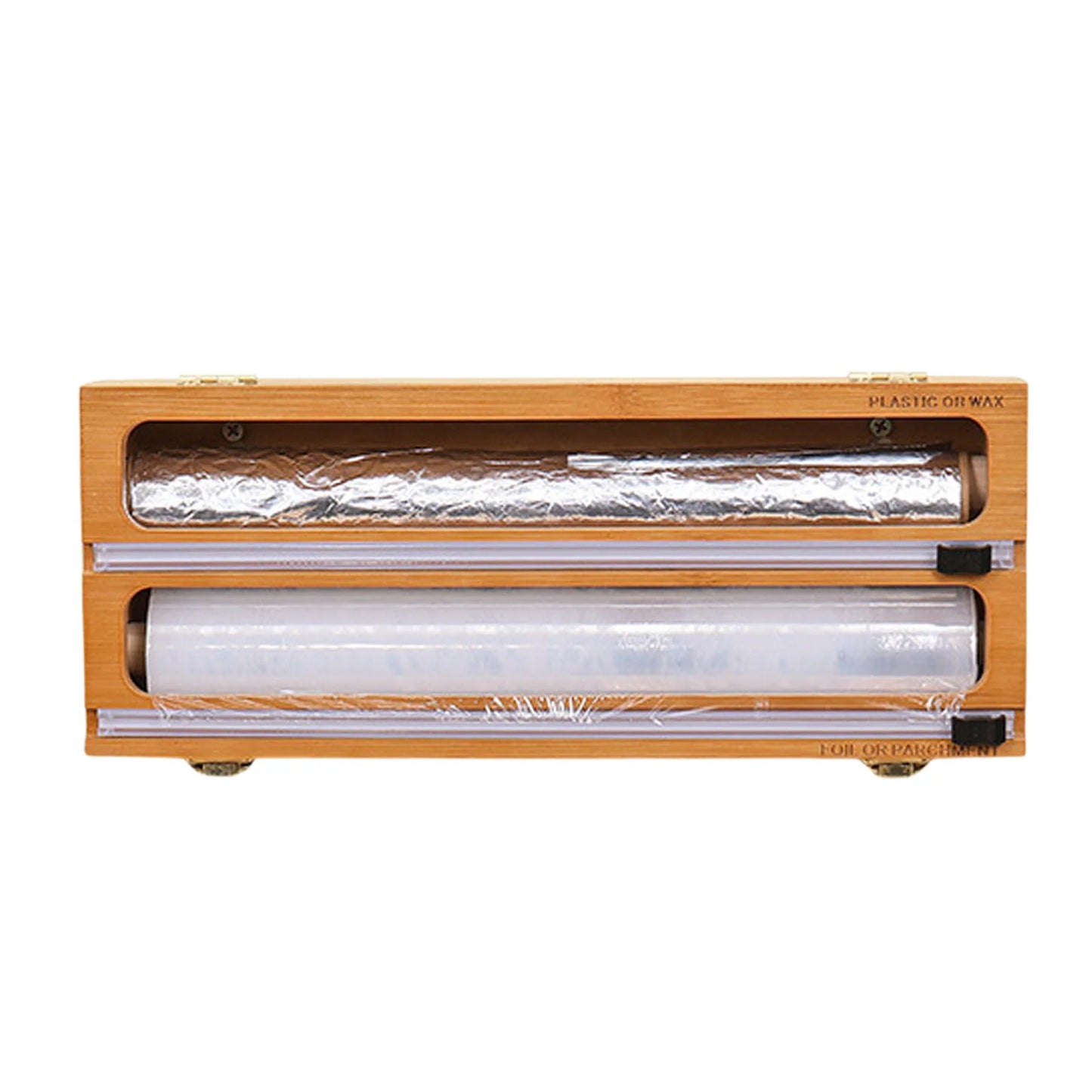 Hot 3 IN 1 Plastic Wrap Dispenser with Cutter Food Wrap Cling Film Storage Organizer Acrylic Foil Organizer for Kitchen Drawer