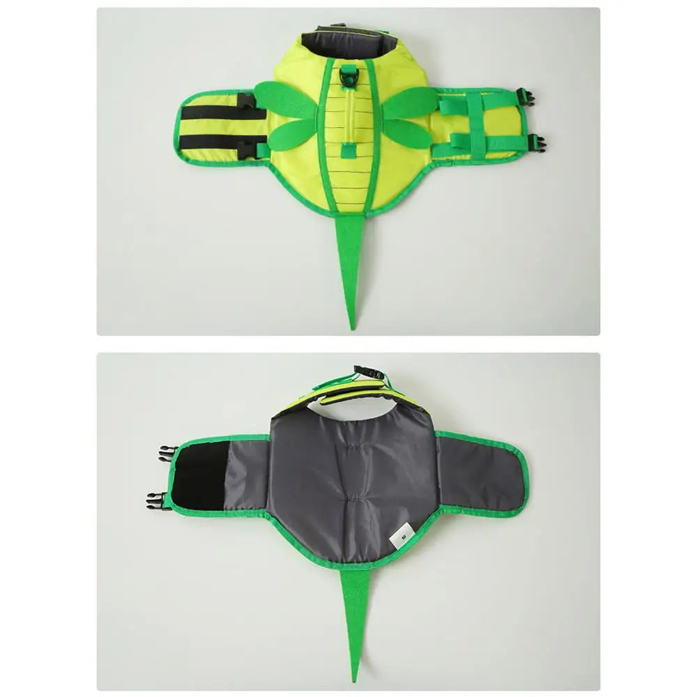 Dog Life Vests For Boating Ripstop Waterproof Dog Water Vest With Handle Adjustable Fashionable Dog Swimsuit With Quick-Release