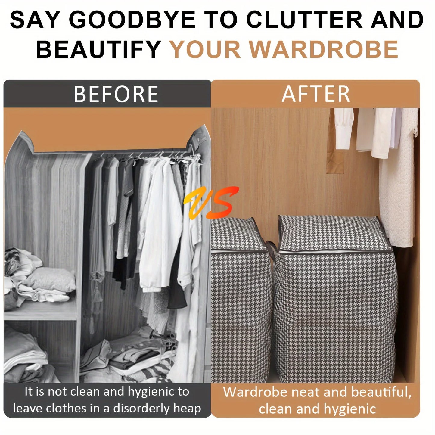 Extra-large Plaid Storage Box Plaid Storage Box Blanket Storage Bag Storage Container with Handle Closet Storage Box