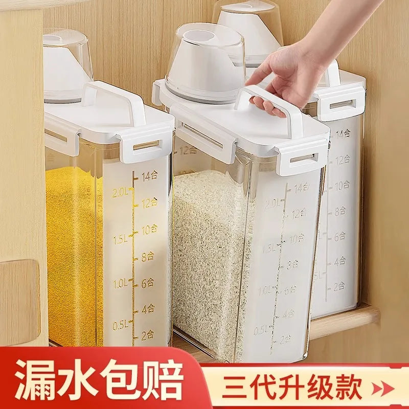 Food grade five grain and miscellaneous storage box, rice bucket tank, sealing kitchen utensil
