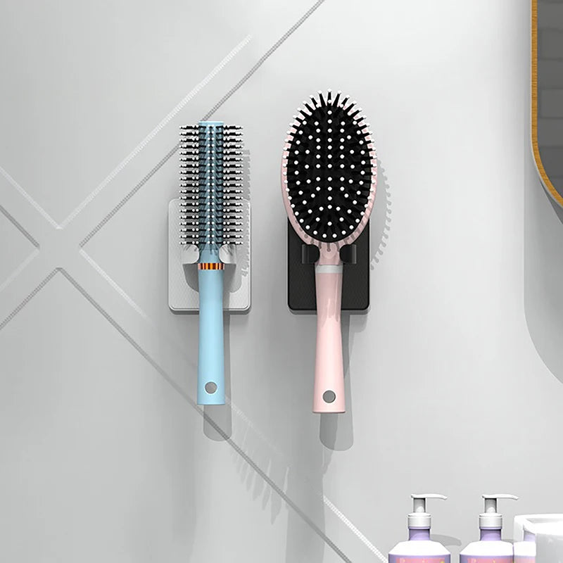 Comb Holder Bathroom Wall Hanging Comb Storage Rack Hair Clip Organizer Air Cushion Comb Holder Creative Plastic Comb Rack