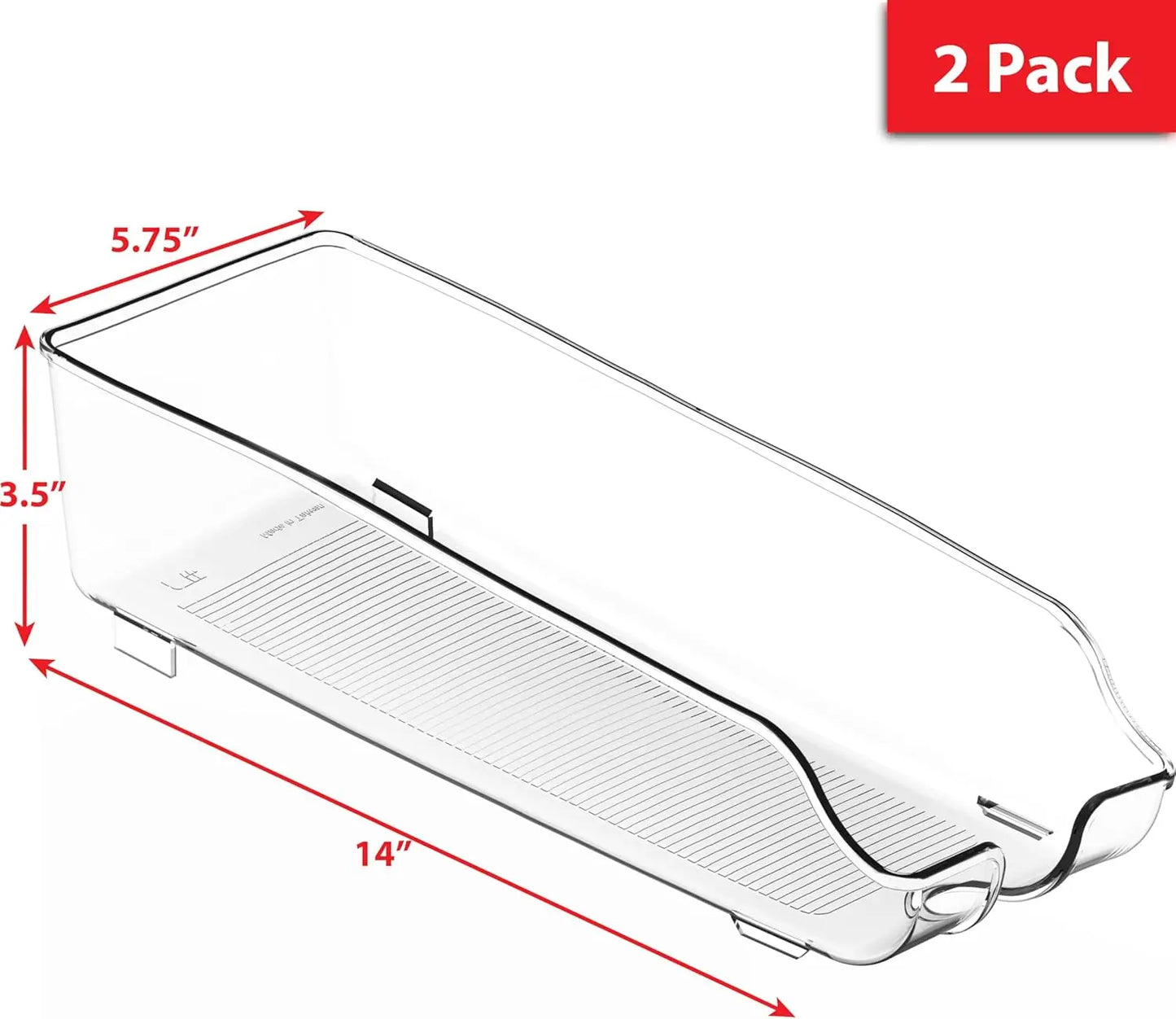 plastic box Simple Houseware Soda Can Organizer for Pantry / Refrigerator, Clear, Set of 2 storage box storage organizer