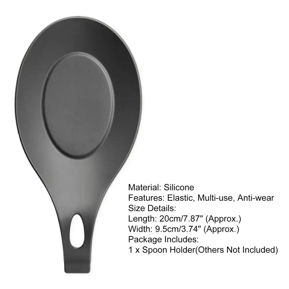 Racks Holders Spoon Holder Stretchy Anti-slid Base Silicone Practical Heat-resistant Spoon Mat Kitchen Storage Organization
