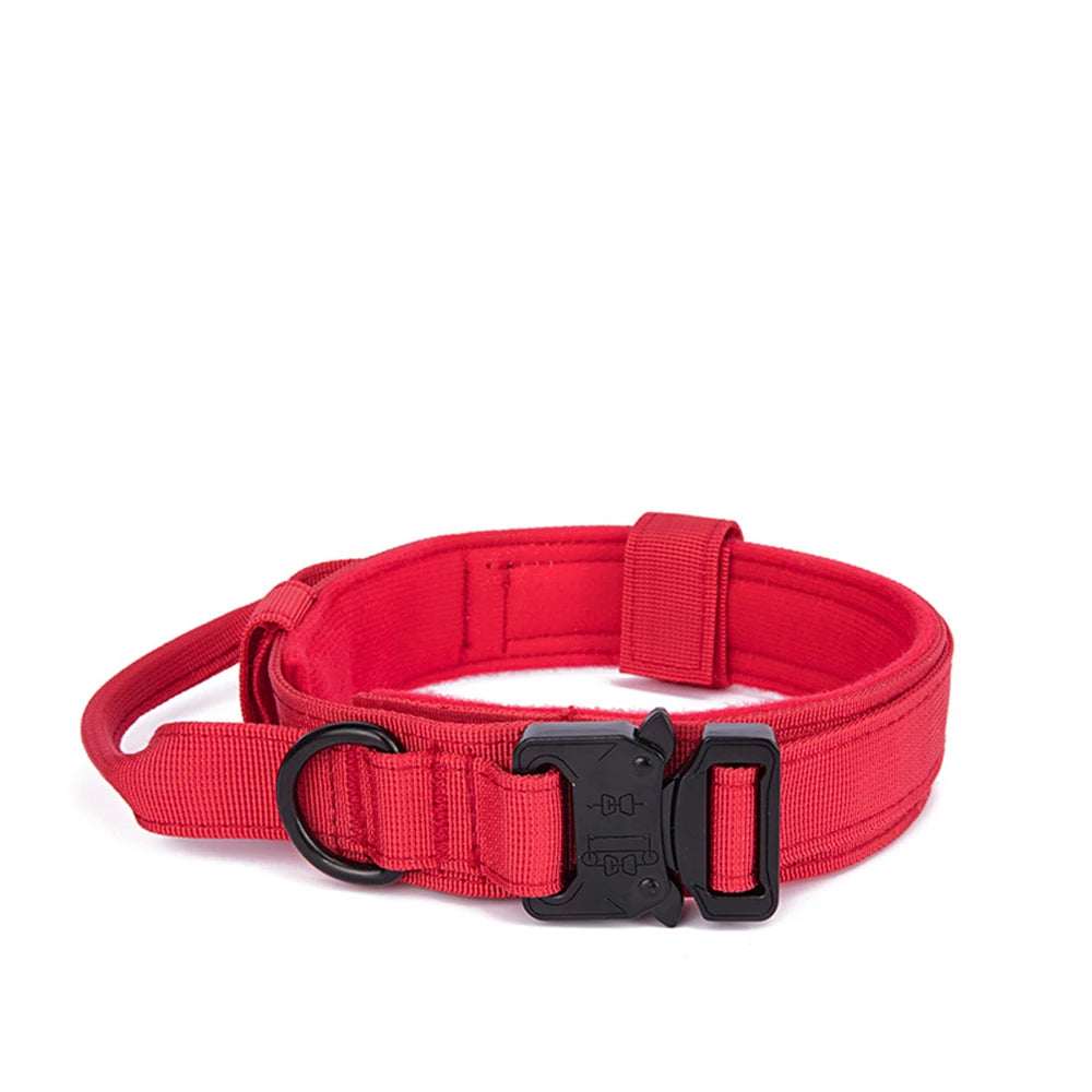 Coleiras e Guias para Cães Pets, Material de Nylon, Coleira Refletiva Durável, Coleira Tática para Treinamento de Pets