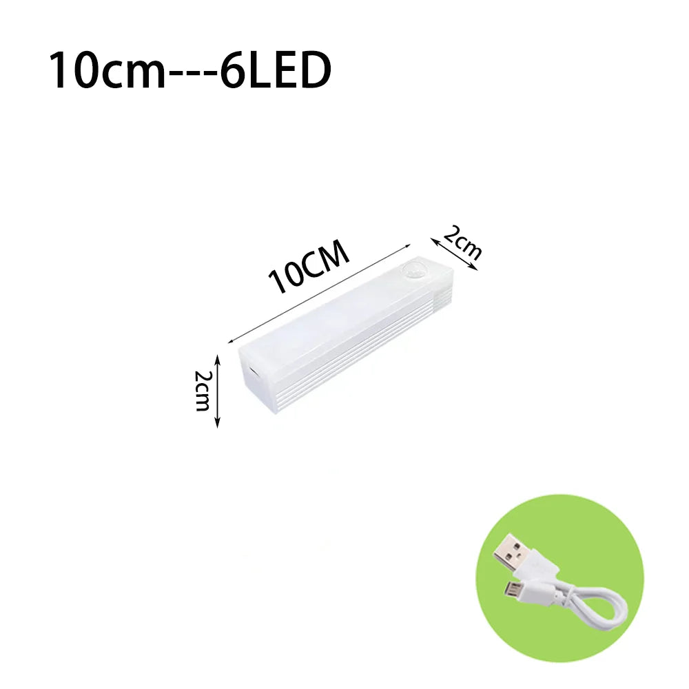 Luminária LED Organizadora de Ambientes com Sensor de Movimento, Sem Fio, Luz Noturna LED tipo C, Recarregável, Ideal para Armário, Guarda-Roupa, Corredores, Escadas, Garagem, Hall de Entrada, Roteiro de Caminho
