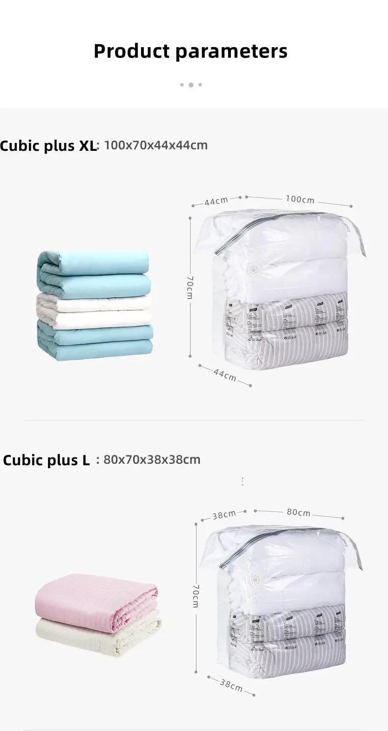 New Patented Vacuum Bags Large Plastic Storage Bags for Storing Clothes Blankets Compression Empty Bag Covers Travel Accessories