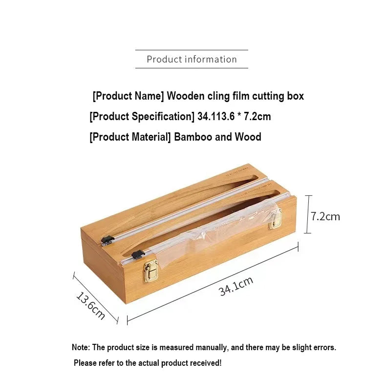 Hot 3 IN 1 Plastic Wrap Dispenser with Cutter Food Wrap Cling Film Storage Organizer Acrylic Foil Organizer for Kitchen Drawer