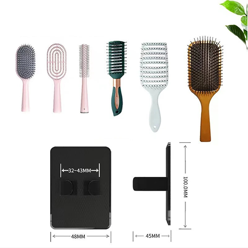 Comb Holder Bathroom Wall Hanging Comb Storage Rack Hair Clip Organizer Air Cushion Comb Holder Creative Plastic Comb Rack