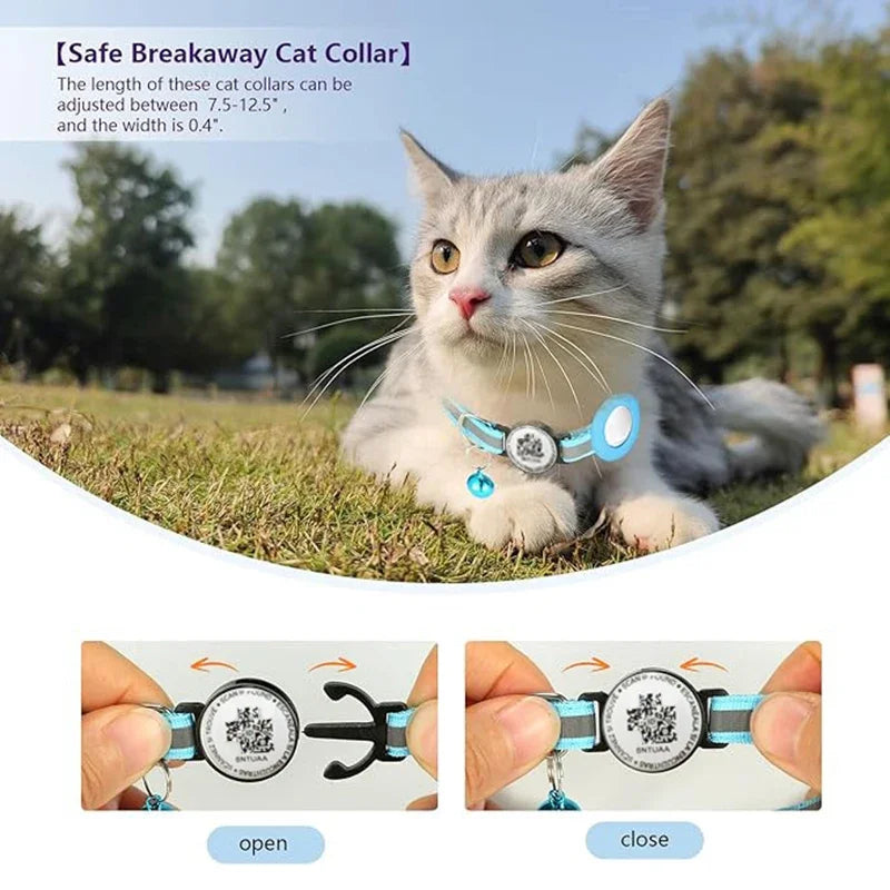 New Airtag Protective Cover Qr Code Collar Positioning Anti Loss Tracking Pet Collar Adjustable Reflective Strip Collar Rope