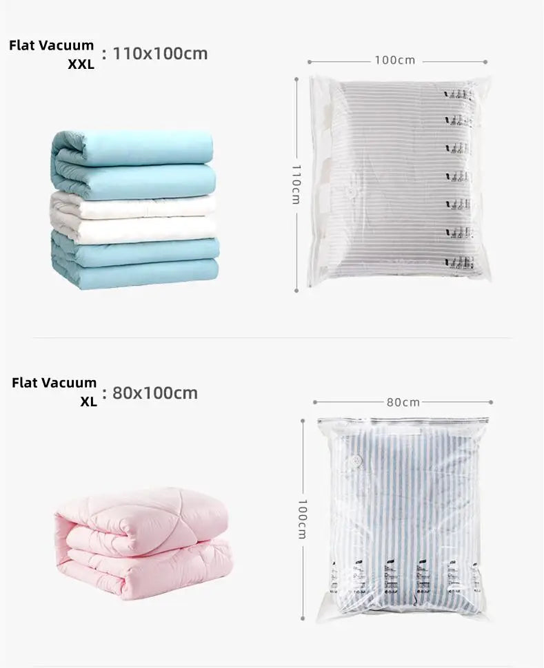New Patented Vacuum Bags Large Plastic Storage Bags for Storing Clothes Blankets Compression Empty Bag Covers Travel Accessories