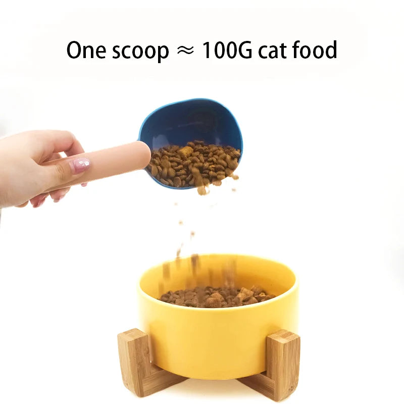 Dog Food Scoop Multifunctional Pet Feeding Spoon with Sealing Clip Grade Plastic Cat Food Dedicated Measuring Spoon