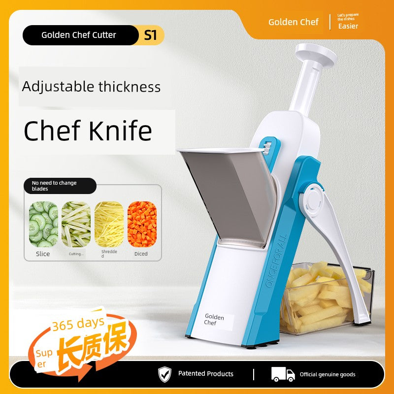 Ralador, Fatiador, Raspador e Picador Multifuncional Gold Kitchen Fatiador em cubos para uso doméstico, cortador universal de vegetais para cozinha