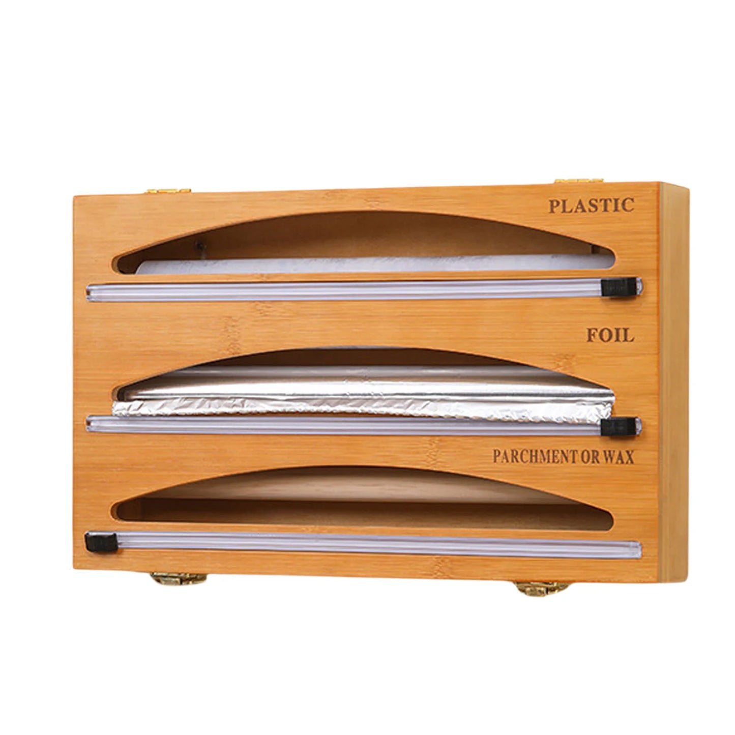 Hot 3 IN 1 Plastic Wrap Dispenser with Cutter Food Wrap Cling Film Storage Organizer Acrylic Foil Organizer for Kitchen Drawer