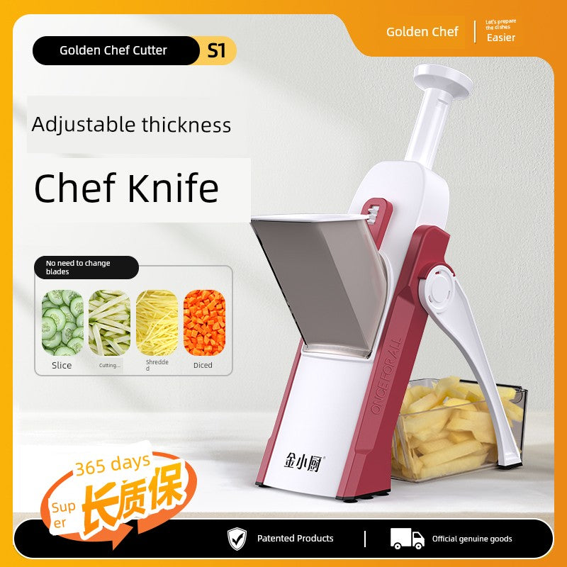 Ralador, Fatiador, Raspador e Picador Multifuncional Gold Kitchen Fatiador em cubos para uso doméstico, cortador universal de vegetais para cozinha