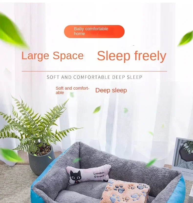 Pet Large Dog Bed Warm House Candy-colored Square Nest Pet Kennel For Small Medium Large Dogs Cat Puppy Plus Size Dog Baskets