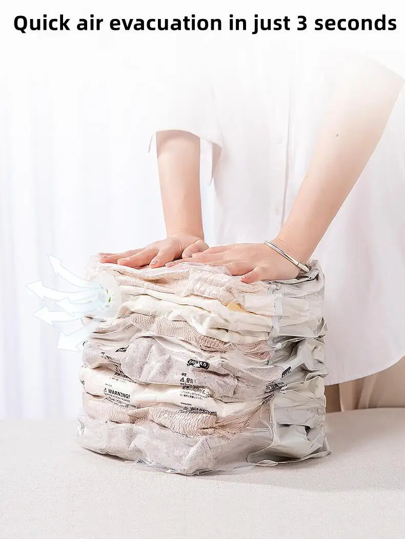 New Patented Vacuum Bags Large Plastic Storage Bags for Storing Clothes Blankets Compression Empty Bag Covers Travel Accessories