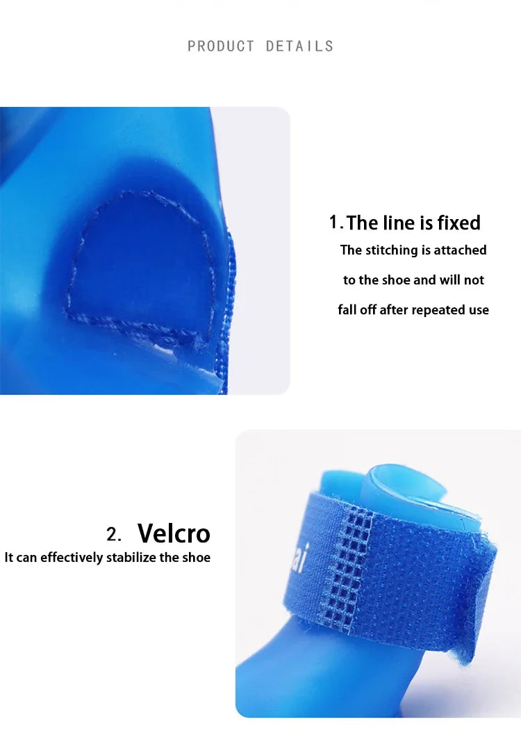Pet silicone rain shoes anti-dirty non-slip waterproof dog shoes soft bottom footwear small dogs cats teddy Shoes