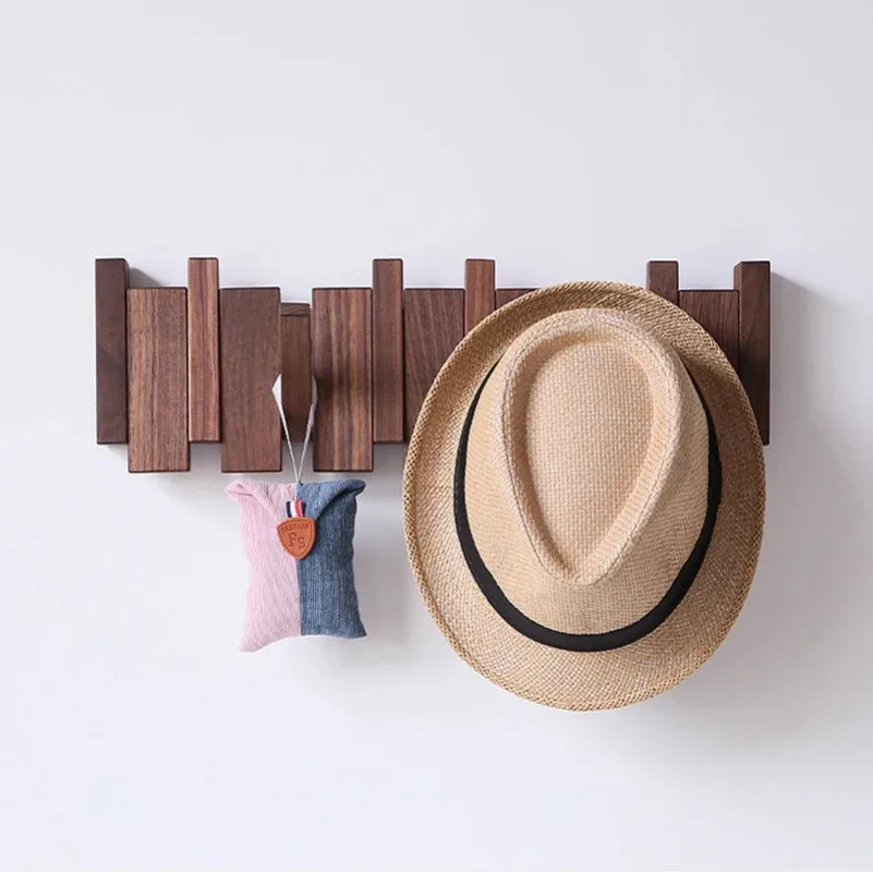 Wood Coat Racks Wall Mounted Keys Hats Organizer Entry Door Porch Hanging Coat Rack Piano Keys Shaped Clothes Hooks Home Decor