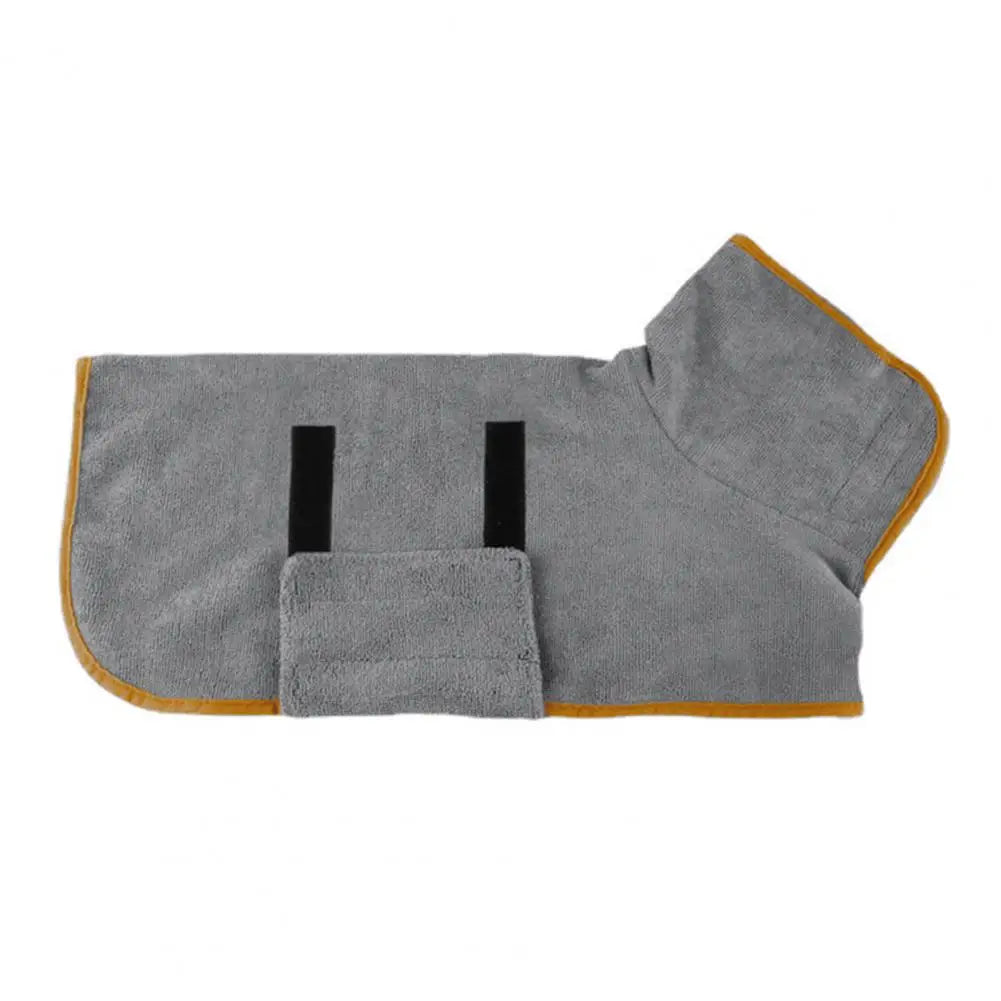 Pet Robe Coat with Secure Fit Super Absorbent Microfiber Dog Bathrobe Towel Wrap for Small Medium Pets Adjustable Waist for Dogs