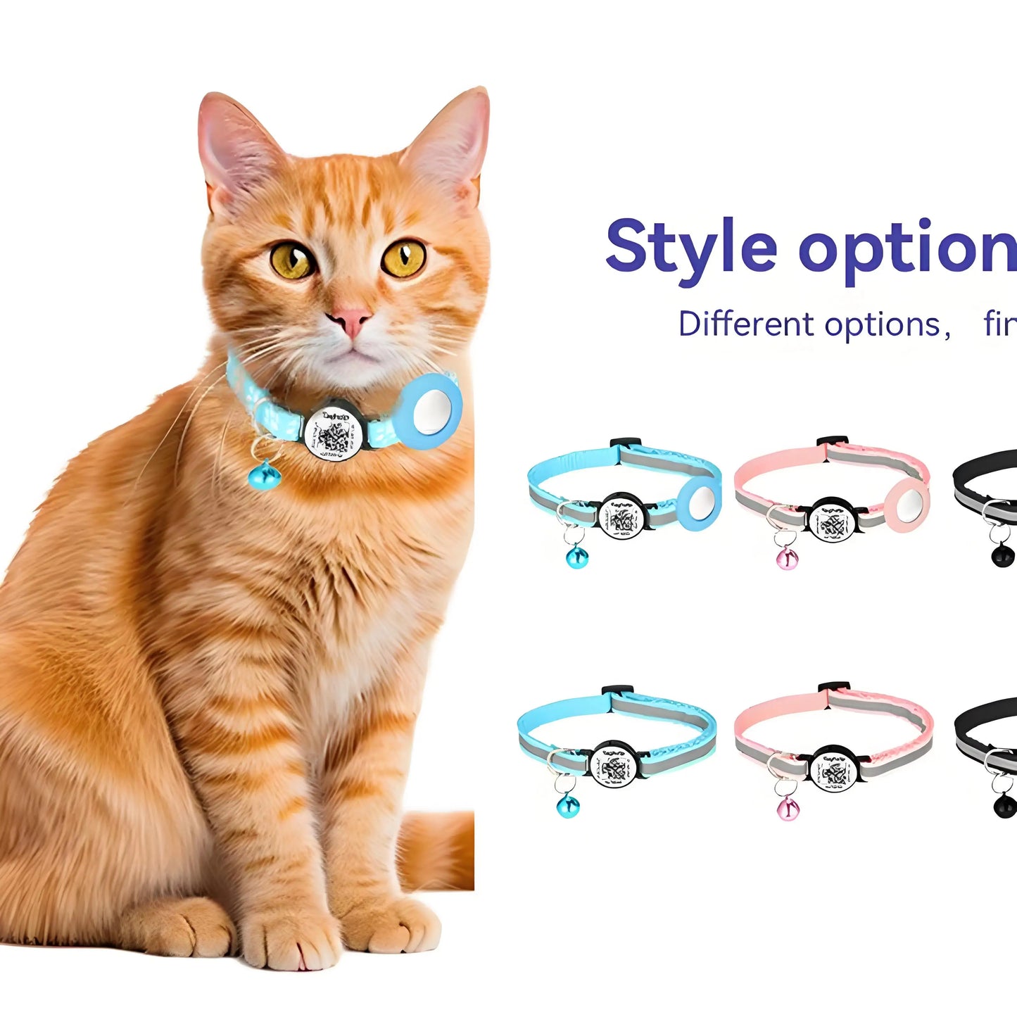 New Airtag Protective Cover Qr Code Collar Positioning Anti Loss Tracking Pet Collar Adjustable Reflective Strip Collar Rope