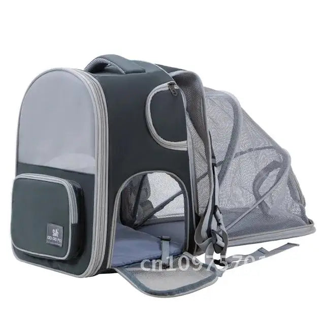 Pet Supplies Cat Backpack Breathable Foldable Bag Puppy Outdoor Capacity Use Walk Cage Pet Expandable Travel Large
