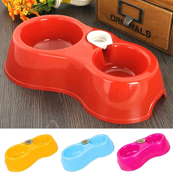 Pet Bowl Automatic Feeder Dog Cat Food Bowl with Water Dispenser Double Bowl Drinking Raised Stand Dish Bowls with Pet Supplies