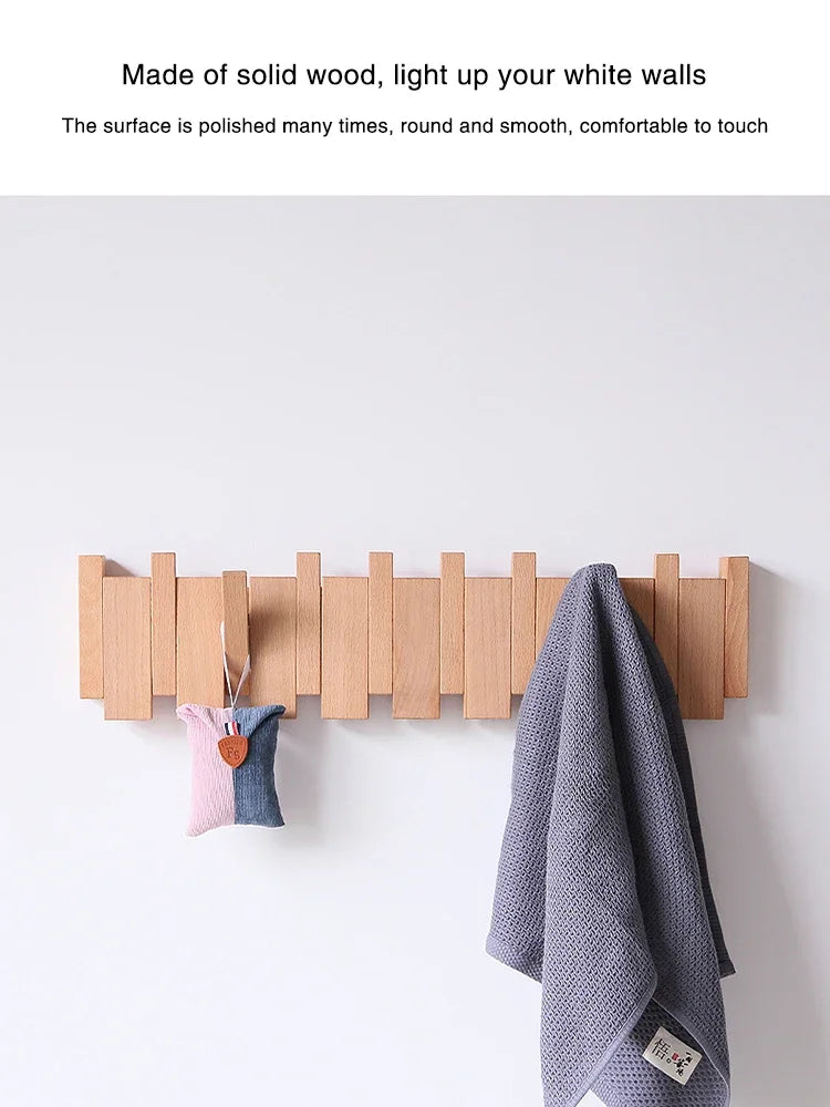 Wood Coat Racks Wall Mounted Keys Hats Organizer Entry Door Porch Hanging Coat Rack Piano Keys Shaped Clothes Hooks Home Decor
