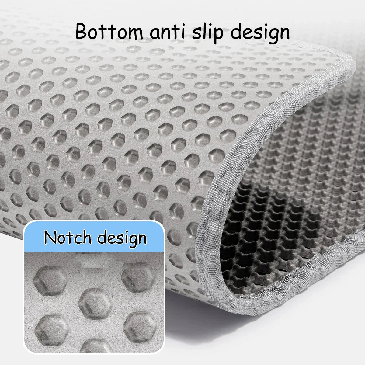 Large Waterproof Cat Litter Mat Double Layer Non-Slip Washable Pet Litter Box Mat Durable Sand Trapper Easy Clean