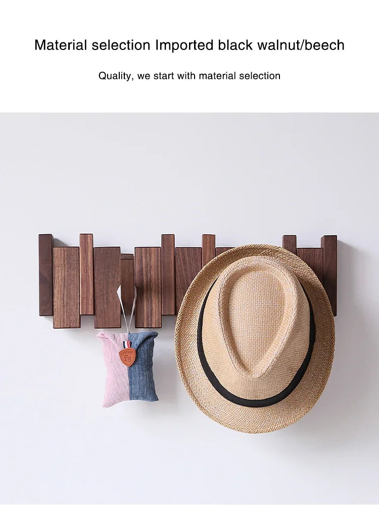 Wood Coat Racks Wall Mounted Keys Hats Organizer Entry Door Porch Hanging Coat Rack Piano Keys Shaped Clothes Hooks Home Decor