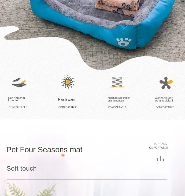 Pet Large Dog Bed Warm House Candy-colored Square Nest Pet Kennel For Small Medium Large Dogs Cat Puppy Plus Size Dog Baskets