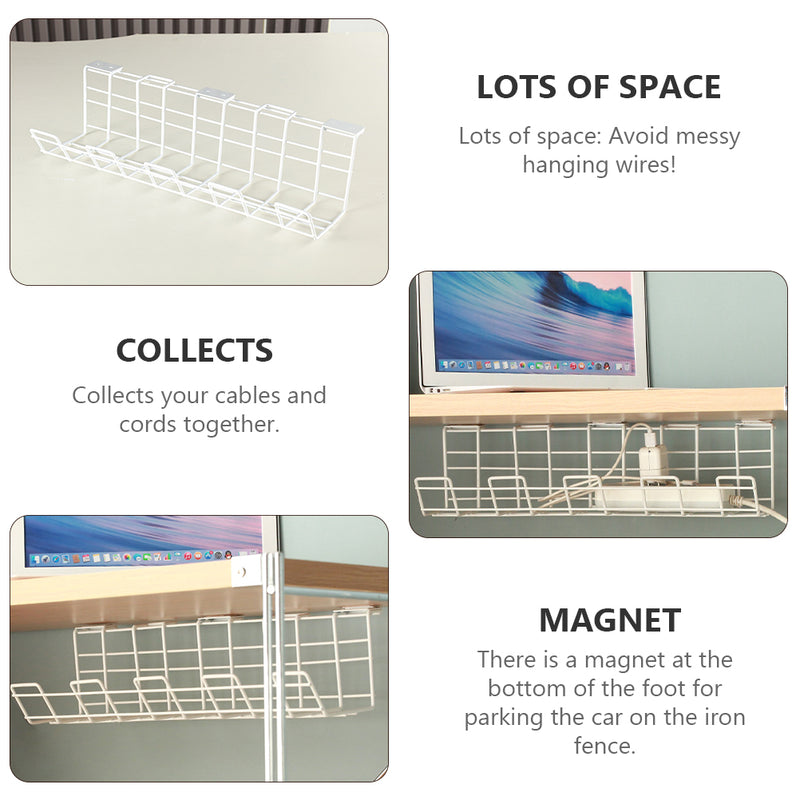 Wire Office Supplies Shelf Under Table Storage Rack Wire Desk Cable Under Management Tray Cord Organizer Rack Wire Cable Shelf