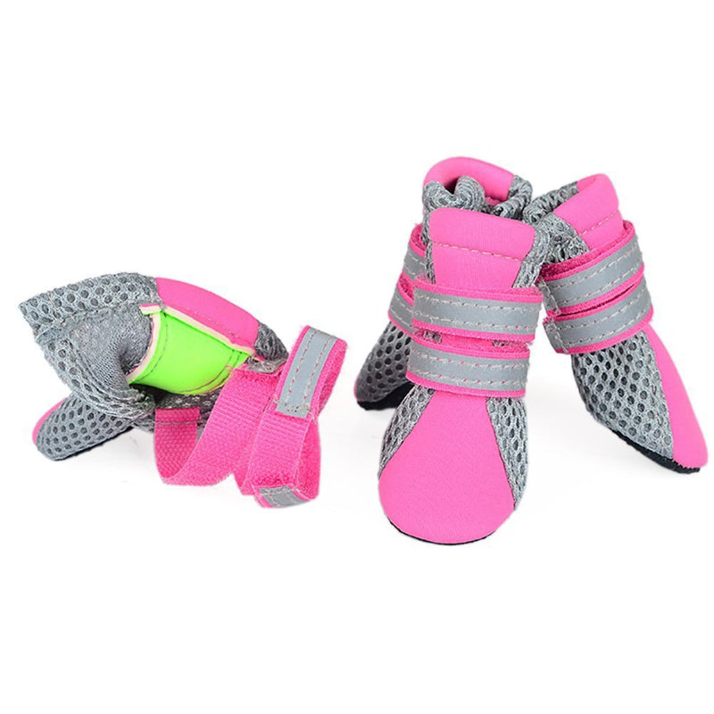 Breathable Pet Dog Shoes Waterproof Outdoor Walking Net Soft Summer Pet Shoes Night Safe Reflective Boots For Small Medium Dogs