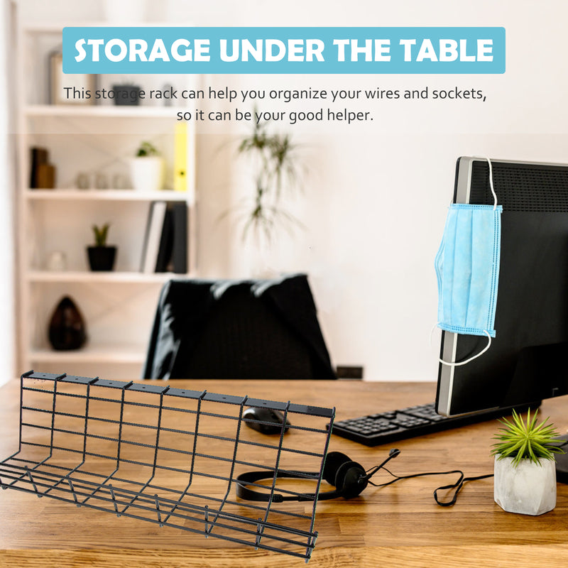 Wire Office Supplies Shelf Under Table Storage Rack Wire Desk Cable Under Management Tray Cord Organizer Rack Wire Cable Shelf