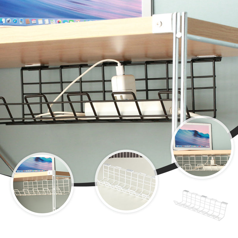 Wire Office Supplies Shelf Under Table Storage Rack Wire Desk Cable Under Management Tray Cord Organizer Rack Wire Cable Shelf