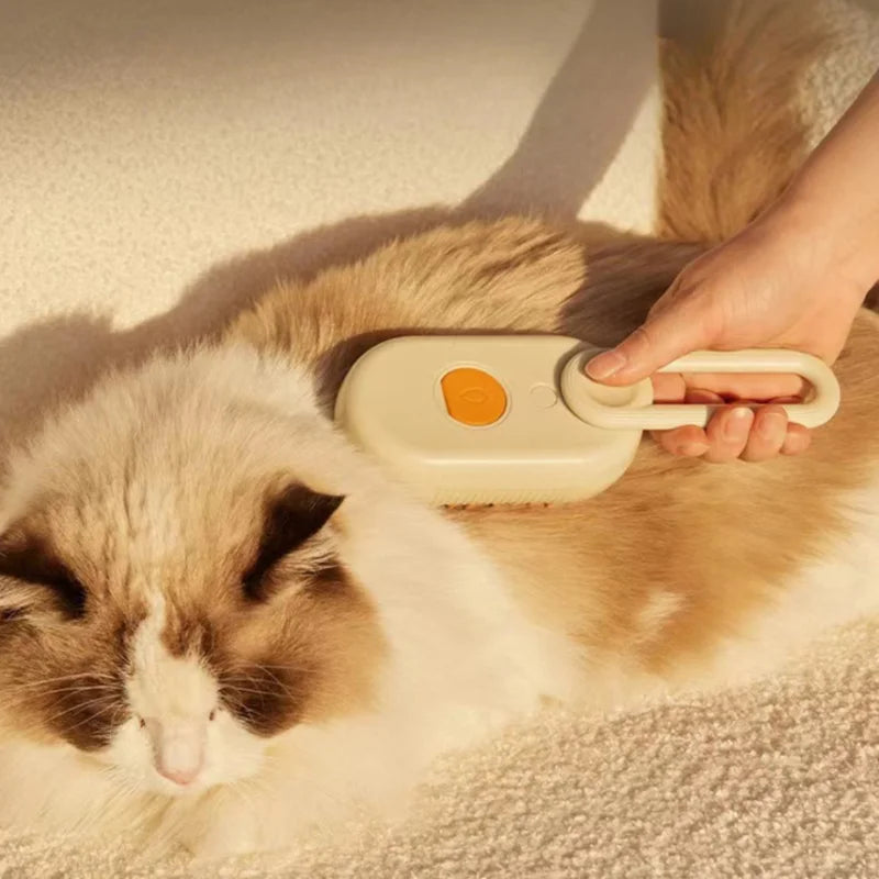 Escova Higienizadora para Cães e Gatos Escova Elétrica para Higienizar Cães e Gatos Escova a Vapor para Massagem e Tosa de Pets, Remove Pelos Velhos